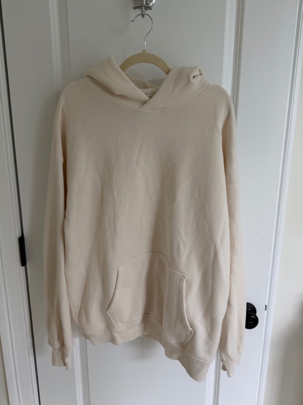 Abercrombie Men's Hoodie - Soft A&F Essentials - Large Tall - Cream